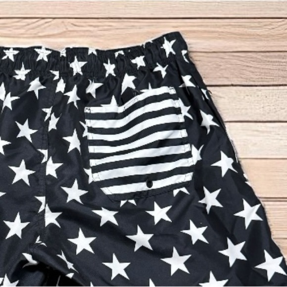 George Men’s Swim Trunks Stars & Stripes Print Size M 32–34 Lined Swim Shorts - Picture 6 of 9